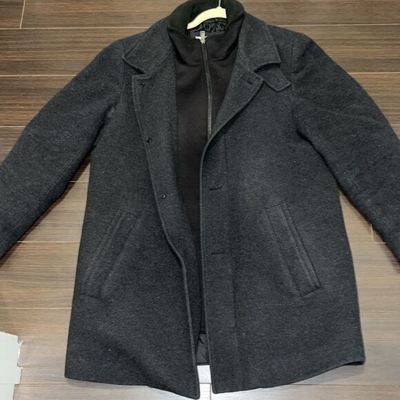 CALVIN KLEIN Men’s Classic Fit Gray Wool Blend Overcoat, 38R - Picture 6 of 13